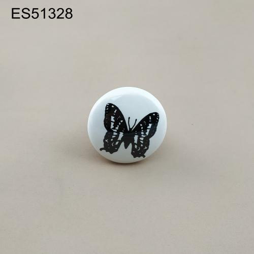 ceremics  Furniture and Cabinet Knob  ES51328 butterfly